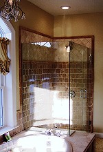 Veazie frameless shower door